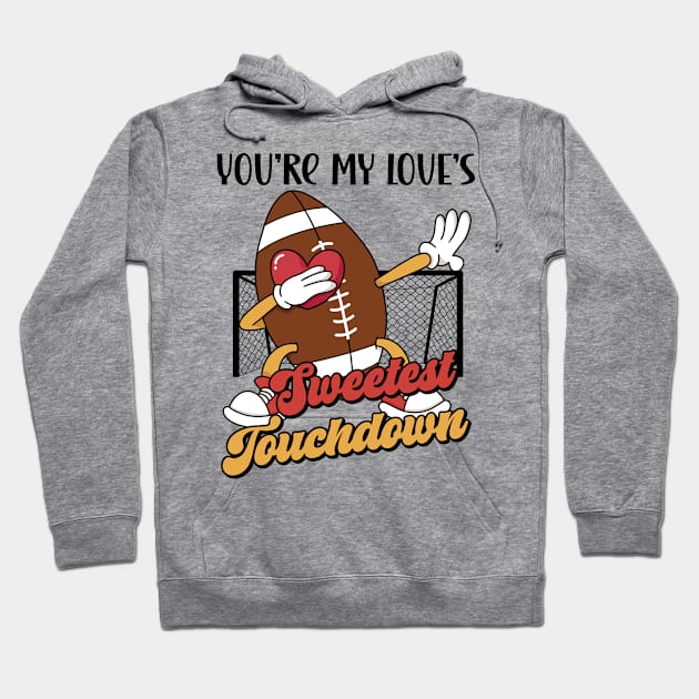 Valentine's Day Football Couple Rugby Sports Love Hoodie by Tom´s TeeStore